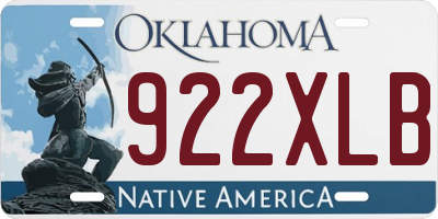 OK license plate 922XLB