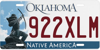 OK license plate 922XLM