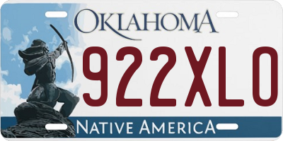 OK license plate 922XLO