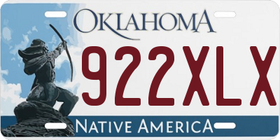 OK license plate 922XLX