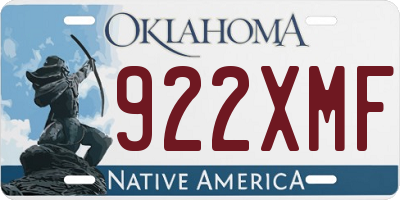 OK license plate 922XMF