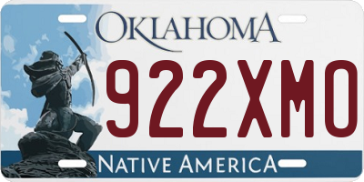 OK license plate 922XMO