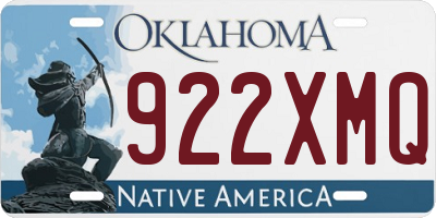 OK license plate 922XMQ