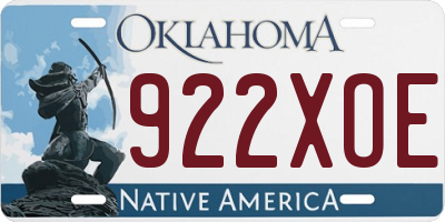 OK license plate 922XOE