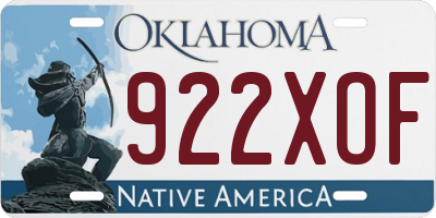 OK license plate 922XOF