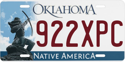 OK license plate 922XPC