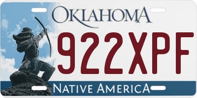 OK license plate 922XPF