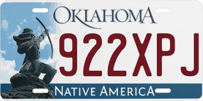 OK license plate 922XPJ