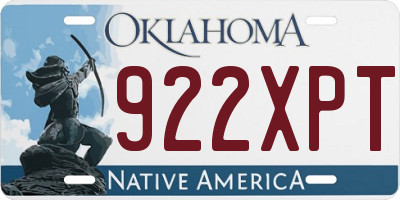 OK license plate 922XPT