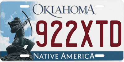 OK license plate 922XTD