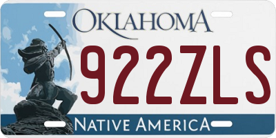 OK license plate 922ZLS