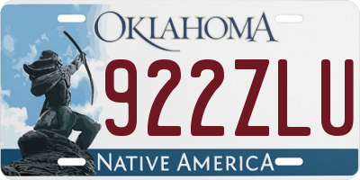 OK license plate 922ZLU