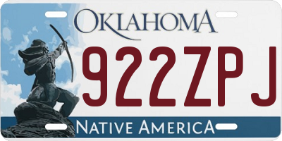 OK license plate 922ZPJ