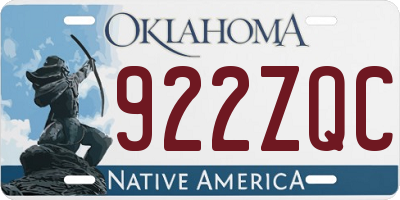 OK license plate 922ZQC