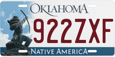 OK license plate 922ZXF