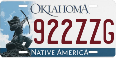 OK license plate 922ZZG