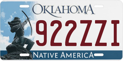 OK license plate 922ZZI