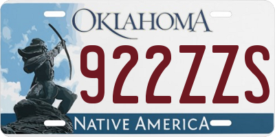 OK license plate 922ZZS