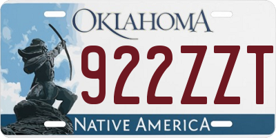 OK license plate 922ZZT