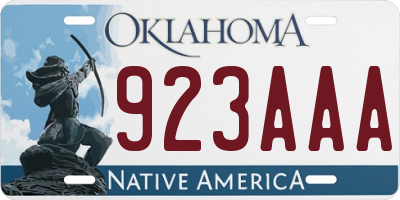 OK license plate 923AAA