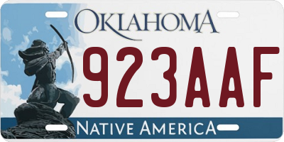 OK license plate 923AAF