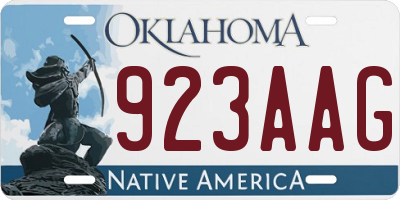 OK license plate 923AAG