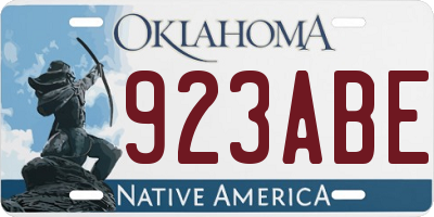 OK license plate 923ABE