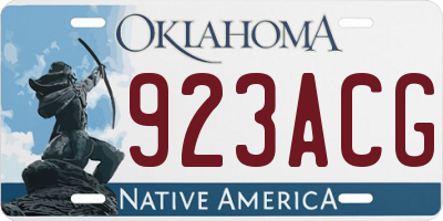 OK license plate 923ACG