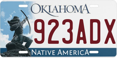 OK license plate 923ADX