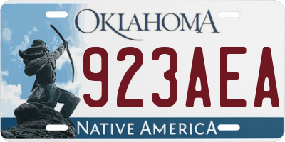 OK license plate 923AEA