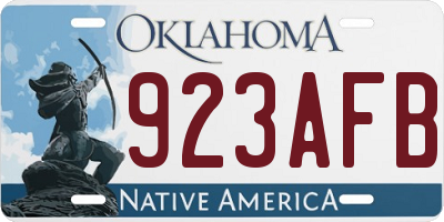 OK license plate 923AFB