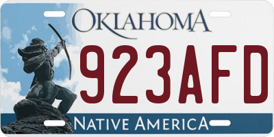 OK license plate 923AFD