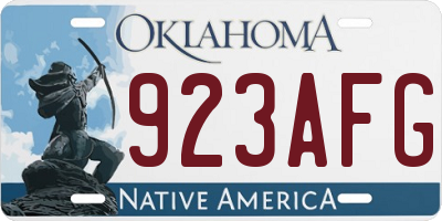 OK license plate 923AFG