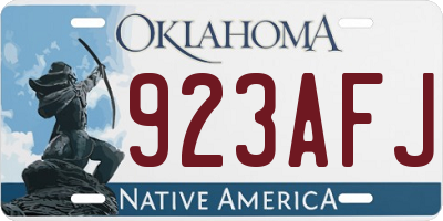 OK license plate 923AFJ