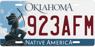 OK license plate 923AFM