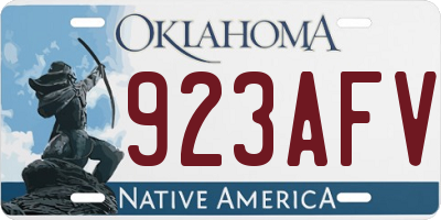 OK license plate 923AFV