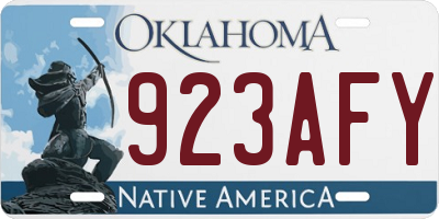 OK license plate 923AFY