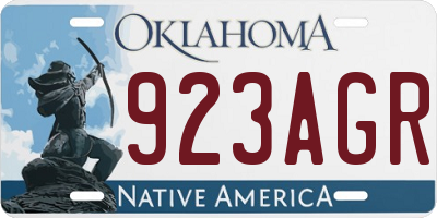 OK license plate 923AGR