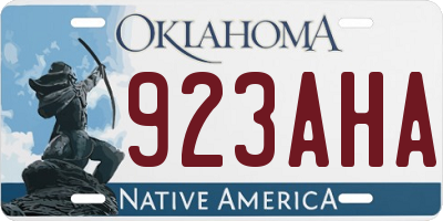 OK license plate 923AHA