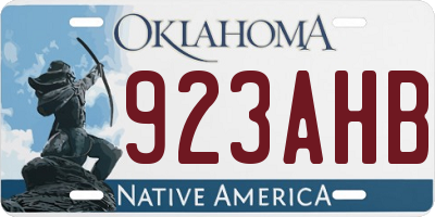 OK license plate 923AHB