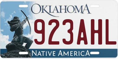 OK license plate 923AHL