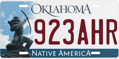 OK license plate 923AHR