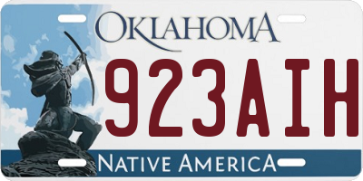 OK license plate 923AIH
