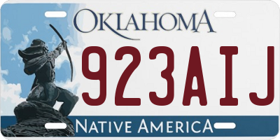 OK license plate 923AIJ