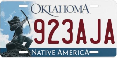OK license plate 923AJA