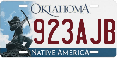 OK license plate 923AJB