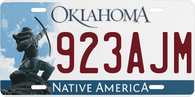 OK license plate 923AJM