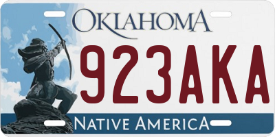 OK license plate 923AKA