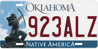 OK license plate 923ALZ