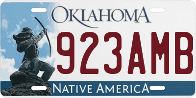 OK license plate 923AMB